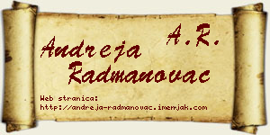Andreja Radmanovac vizit kartica